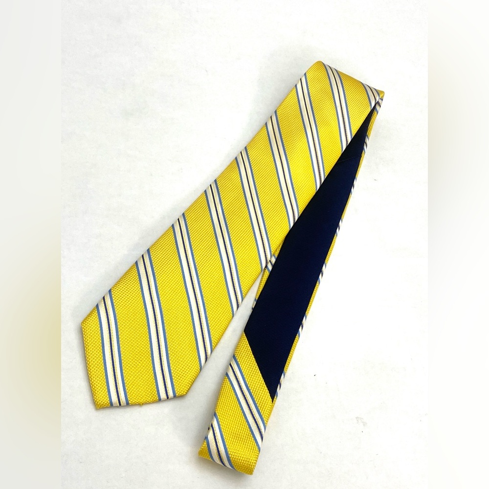 Tommy Hilfiger Blue/Yellow Diagonal Stripe Silk Necktie